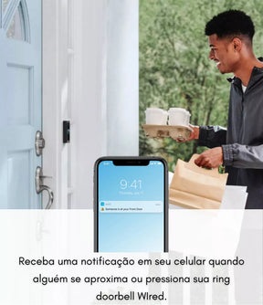 Ring - Vídeo Porteiro Smart Wi-Fi - Com fio - Preto