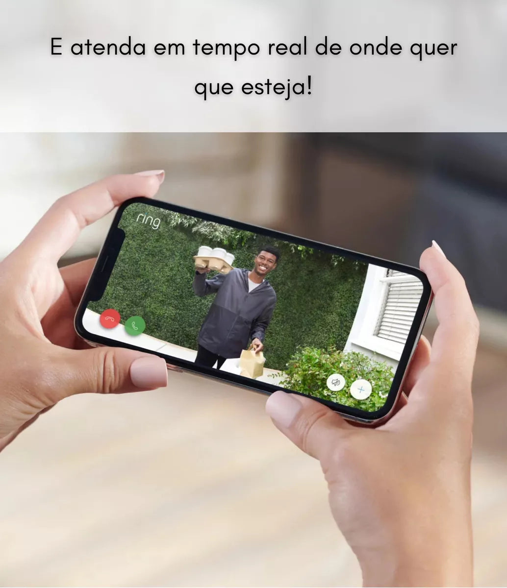 Ring - Vídeo Porteiro Smart Wi-Fi - Com fio - Preto